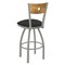 Holland Bar Stool Co 25" Swivel Counter Stool, Nickel Finish, Med Back, Canter Iron Seat 83025ANMedMplB008 - alternate 2
